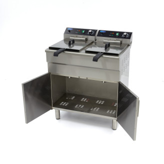 Maxima Frituurpan - 2x 16 L - 2 Manden - met Tapkraan en Opbergruimte