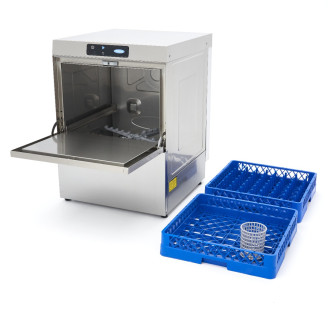 Maxima Horeca Vaatwasser - 50 x 50 cm - met Afvoer-, Glansspoel- en Zeeppomp - Digitaal Display - 230V
