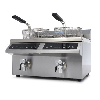 Maxima Frituurpan - 2x 8 L - 2 Manden - met Tapkraan - Inductie