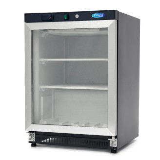 Maxima Vrieskast - 200 L - Zwart - met Glazen Deur