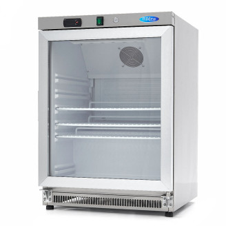 Maxima Koelkast - 200 L - Rvs - met Glazen Deur