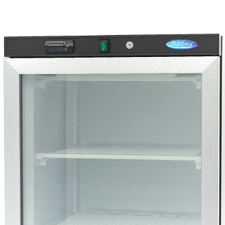 Maxima Vrieskast - 400 L - Zwart - met Glazen Deur