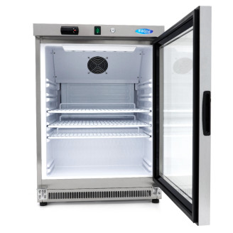 Maxima Koelkast - 200 L - Rvs - met Glazen Deur