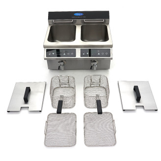 Maxima Frituurpan - 2x 8 L - 2 Manden - met Tapkraan - Inductie