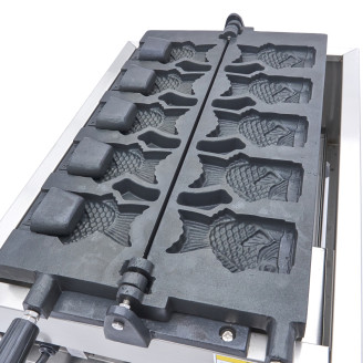 Maxima Wafelijzer - 5 Stuks - Taiyaki / Visvorm - Draaibaar - Digitaal