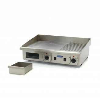 Maxima Grillplaat - Half Gegroefd - 73 cm - incl. Opvangbak - 400V