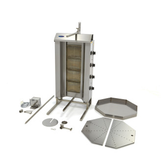 Maxima Shoarma Grill - 4 Branders - 50 Kg Vlees - Gas