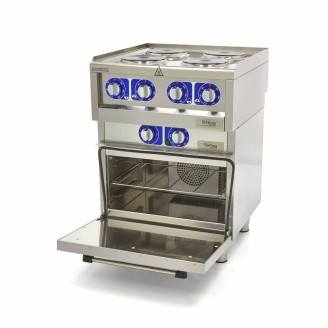 Maxima Professionele Horeca Fornuis - 4 Pitten - Met Oven - Elektrisch &nbsp;- 60 x 60 cm