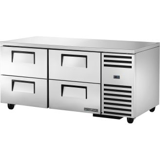 True diepe onderbouw koelwerkbank met 4 lades - 585L