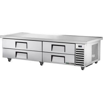 True onder-apparatuur koelkast met 4 lades en verlengd blad - 496L