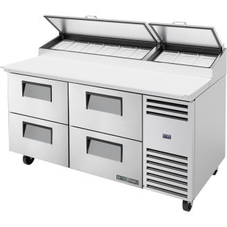 True pizzawerkbank met 4 lades - 583L (9x 1/3)