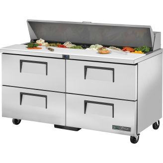 True saladette met 4 lades - 439L (16x 1/6)
