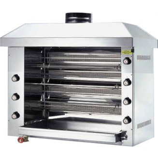 Ubert infrarood gas rotisserie/kippengrill, dubbele rij 7 spiesen
