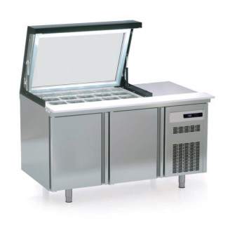 Roeder 2-deurs koelwerkbank-/vitrine, 15 x 1/6 GN-inzet, SUB-W2