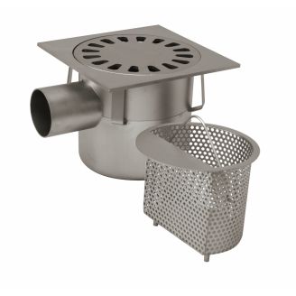 Vloerput Hoog model 250x250 mm - zij-uitloop 75 mm
