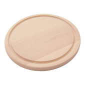 EMGA Snijplank beukenhout rond met geul - 25 cm