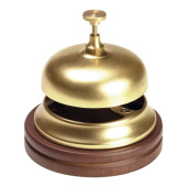 EMGA Receptiebel - &Oslash; 11 CM - Houten voet - Messing
