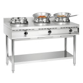 Bartscher gas woktafel - staand model, 3 branders