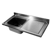 Gastro-inox RVS spoeltafelwerkblad (L) - 1200x700x40mm