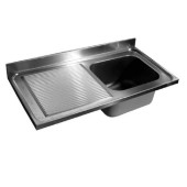 Gastro-inox RVS spoeltafelwerkblad (R) - 1400x700x40mm