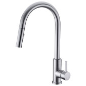 Monobloc keuken mengkraan met uittrekbare sproeikop, RVS AISI 304