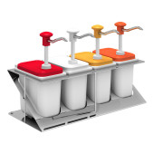 Kalando kunststof dispenser met drukknopbediening, 4x 1,9 liter