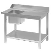 Gatro-inox aanvoertafel van roestvrijstaal AISI 304 met spoelbak