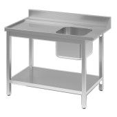 Gastro-inox aanvoertafel van roestvrijstaal AISI 304 met spoelbak R