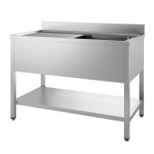 Gastro-inox RVS spoelwerktafel (R) 1400(l)x700(d)x880(h)mm