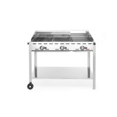 Hendi Green Fire met 3 branders, Profi Line, Uitgerust met een onderplateau en wielen., 17,4kW, 1078x612x(H)825mm