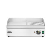 Hendi Bakplaat half geribbeld, Kitchen Line, 230V/2400W, 527x404x(H)233mm