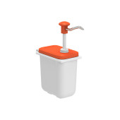 Kalando opslag container met oranje drukknopdispenser, 1,9 liter