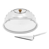 EMGA Taart standaard met kap en taartschep &Oslash; 340 mm