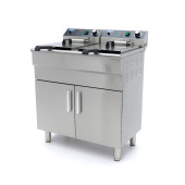 Maxima Frituurpan - 2 x 16 L - 2 Manden - met Tapkraan en Opbergruimte - 230V