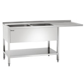 Bartscher Spoeltafel 700,B1600 2 bakken links