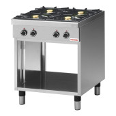 Modular Gas 4-pits kooktafel - open onderstel