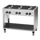Modular Gas 6-pits kooktafel - open onderstel