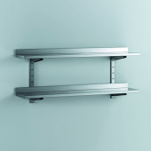 Gastro-inox dubbele RVS wandplank 1700(l)x400(d)mm