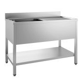 Gastro-inox RVS spoelwerktafel met spoelbak (L) 1000x600x880mm