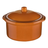 Reg&aacute;s Cocotte met deksel terracotta aardewerk - &Oslash; 14 cm