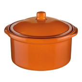 Reg&aacute;s Cocotte met deksel terracotta aardewerk - &Oslash; 17 cm
