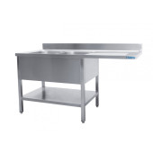 Saro spoeltafel, 2 wasbakken, links - 700 mm d, 1600 mm