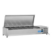 Coolhead opzetkoelvitrine - 6x 1/3 GN - RVS klapdeksel