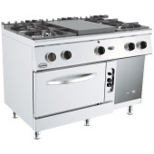 Combisteel Base 700 Kookplaatfornuis 4 Branders, 4x 6,5kW, Gas Oven