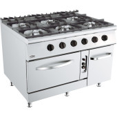 Base 900 gasfornuis 6 branders met gasoven