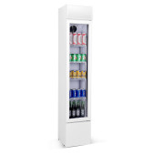 Combisteel glasdeur koelkast smal, wit