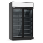 Combisteel Koelkast - 2 deurs, glas - 1000 liter, zwart