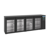 Combisteel Barkoeler zwart 4 glasdeuren 680 liter
