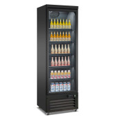 Combisteel glasdeur koelkast zwart CEB-500R BL, 1 deur