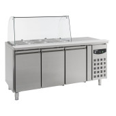 Combisteel Koelwerkbank glasopstand 3 deurs